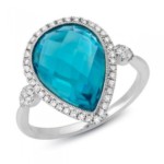 A silver gemstone ring